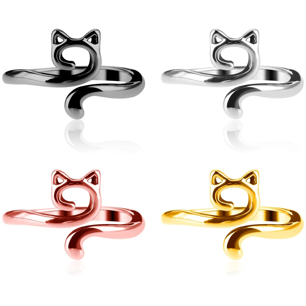 4pcs Knitting Crochet Loop Ring for Fingers Metal Open Yarn Guide Crochet Rings Adjustable Braided Faster Knitting Thimbles Holders Accessories for Crochet Mother Grandma Gifts (Multicolor)